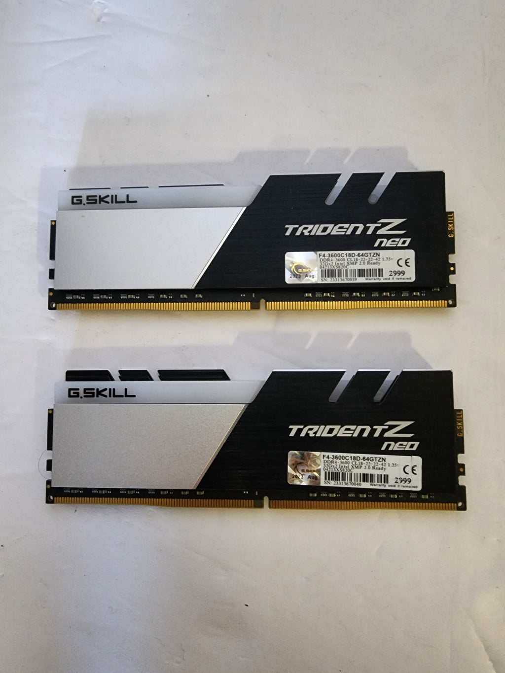 G. Skill 64GB Trident Z NEO DDR4 3600MT/S CL18 Intel XMP 2.0 Ready RAM