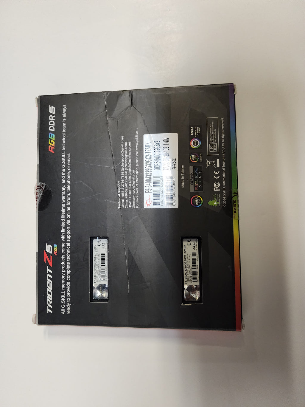 64GB DDR5 6400MT/S CL32 G.Skill Trident Z5 RGB