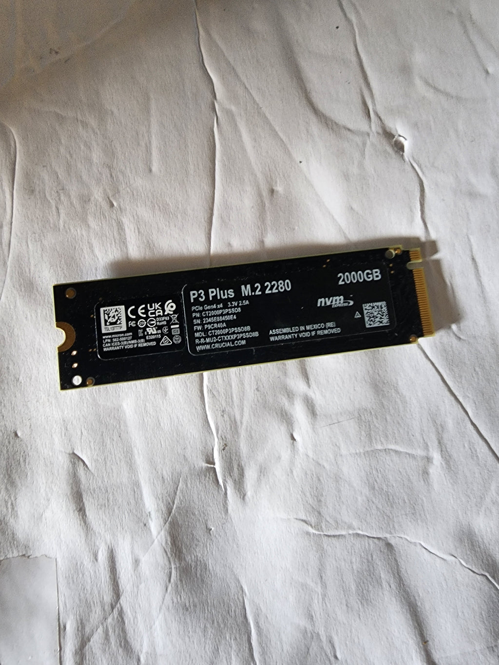 2TB Crucial P3 Plus PCIE GEN 4 NVME M.2 SSD